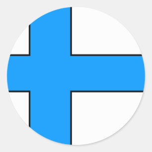 Finse vlag T-shirts en geschenken Ronde Sticker