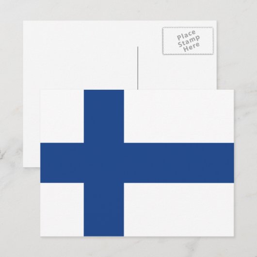 Finse vlag van Finse briefkaarten (Voorkant / Achterkant)