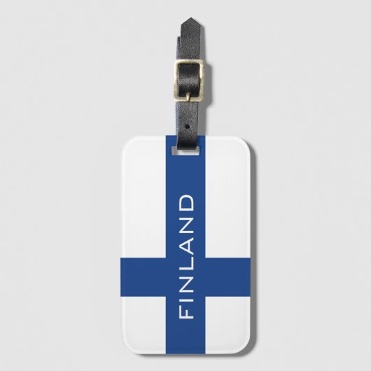 Finse vlag van Finse douanevervoersbagage Bagagelabel (Voorkant (verticaal))