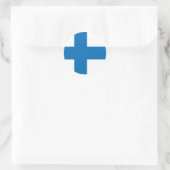 Finse vlag van hoge kwaliteit ronde sticker (Tas)