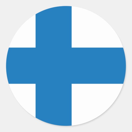 Finse vlag van hoge kwaliteit ronde sticker (Voorkant)