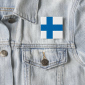 Finse vlag van hoge kwaliteit vierkante button 5,1 cm (In situ)