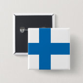 Finse vlag van hoge kwaliteit vierkante button 5,1 cm (Voorkant /achterkant)