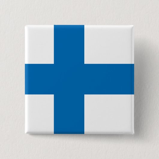 Finse vlag van hoge kwaliteit vierkante button 5,1 cm (Voorkant)