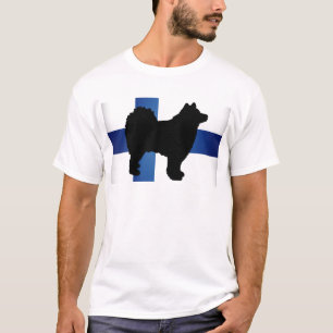 finse vlag van lapphund silhouette t-shirt