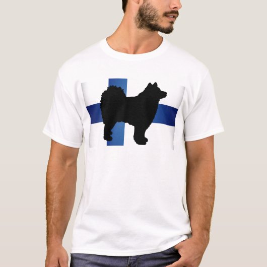 finse vlag van lapphund silhouette t-shirt (Voorkant)