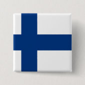 Finse vlag vierkante button 5,1 cm (Voorkant)