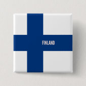 Finse vlag vierkante button 5,1 cm (Voorkant)