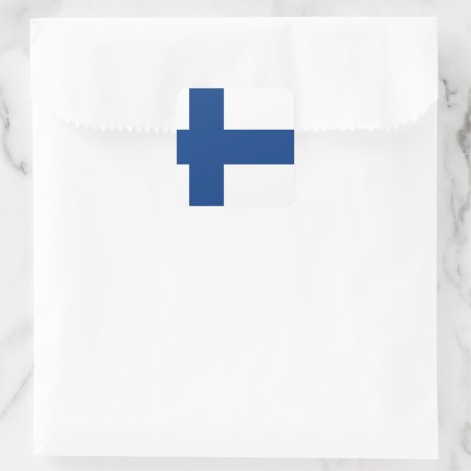 Finse vlag vierkante sticker (Tas)