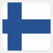Finse vlag vierkante sticker (Voorkant)