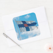 Finse vlag vierkante sticker (Envelop)