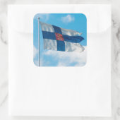 Finse vlag vierkante sticker (Tas)