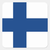 Finse vlag vierkante sticker (Voorkant)