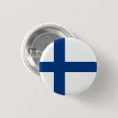 Finse vlag, vlag van Finland Ronde Button 3,2 Cm (Voorkant /achterkant)