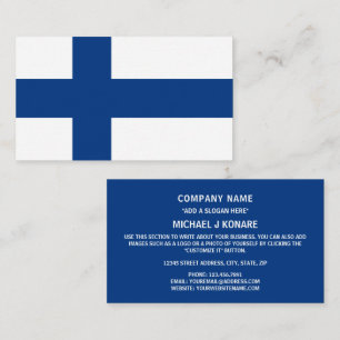 Finse vlag, vlag van Finland Visitekaartje