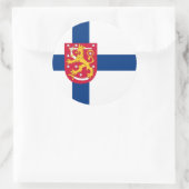 Finse vlag & wapen, vlag van Finland Ronde Sticker (Tas)