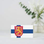 Finse vlag & wapen, vlag van Finland Visitekaartje (Staand voorkant)