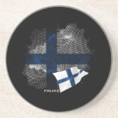 Finse vlag zandsteen onderzetter (Voorkant)