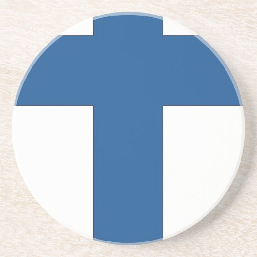 Finse vlag zandsteen onderzetter (Voorkant)