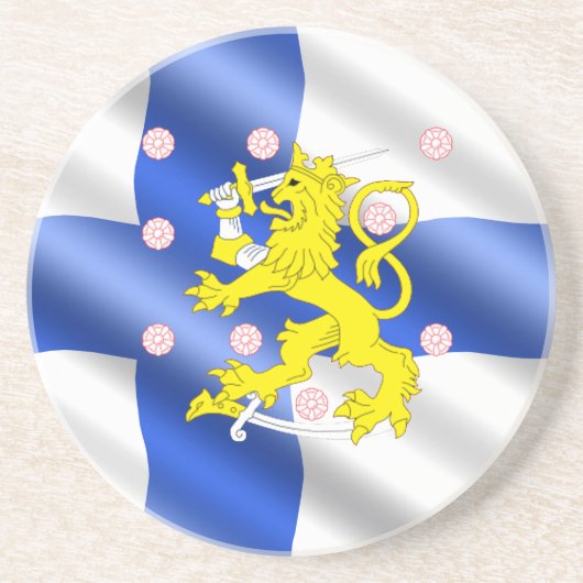 Finse vlag zandsteen onderzetter (Voorkant)