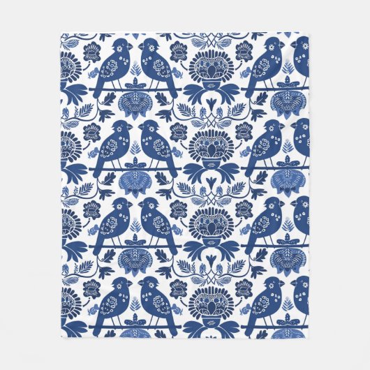 Finse volkskunst patroon fleece deken (Voorkant)