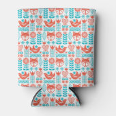 Finse vos & vogel folk art patroon blikjeskoeler (Voorkant)