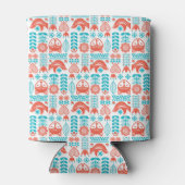 Finse vos & vogel folk art patroon blikjeskoeler (Achterkant)