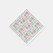 Finse vos & vogel folk art patroon servet (Hoek)