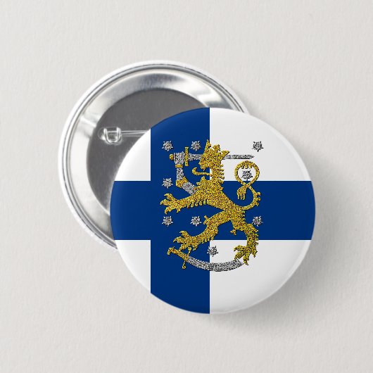 Finse wapenstilstand en vlag ronde button 5,7 cm (Voorkant /achterkant)