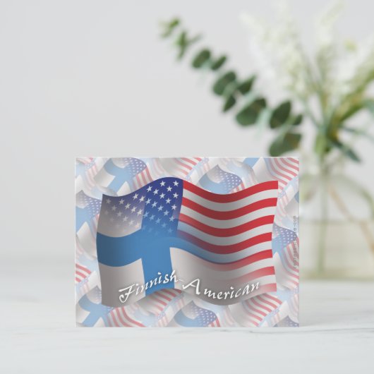 Finse Waving Flag Briefkaart (Staand voorkant)