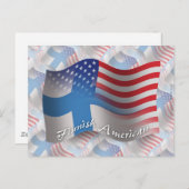 Finse Waving Flag Briefkaart (Voorkant / Achterkant)