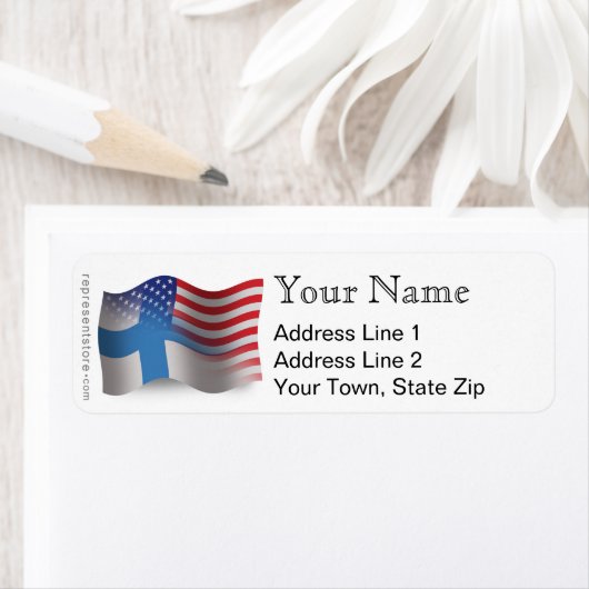 Finse Waving Flag Etiket (Insitu)