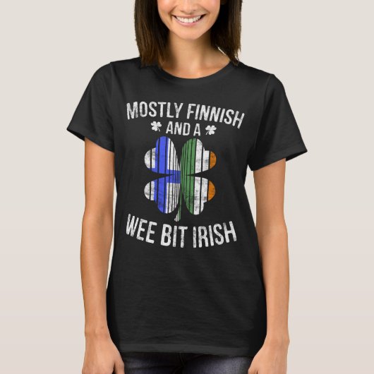 Finse Wee Bit Iers Finland St Patrick's Day Gif T-shirt (Voorkant)