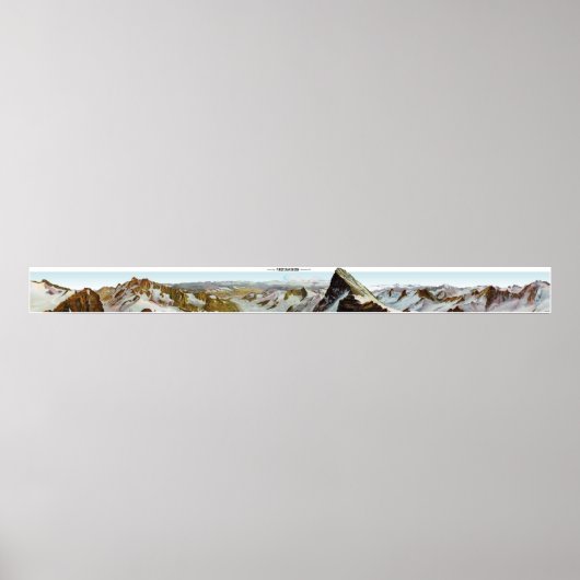 FINSTERAARHORN Swiss Alps Panorama 360° Poster (Voorkant)