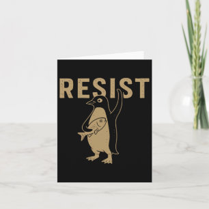 Fintage Penguin Resist Penguins Subtiele Anti Trum Kaart