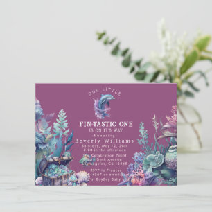 Fintastic een moderne rustieke Waterverf Baby show Kaart