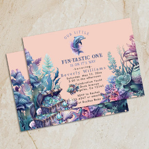 Fintastic een moderne rustieke Waterverf Baby show Kaart