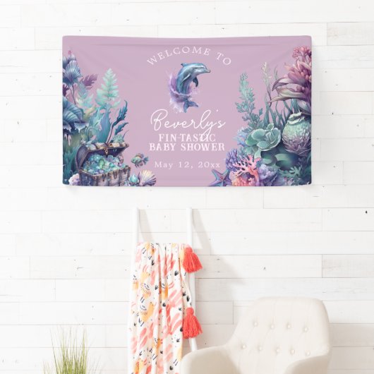 Fintastic een moderne rustieke Waterverf Baby show Spandoek (Insitu)