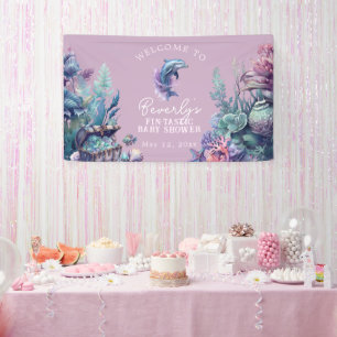 Fintastic een moderne rustieke Waterverf Baby show Spandoek