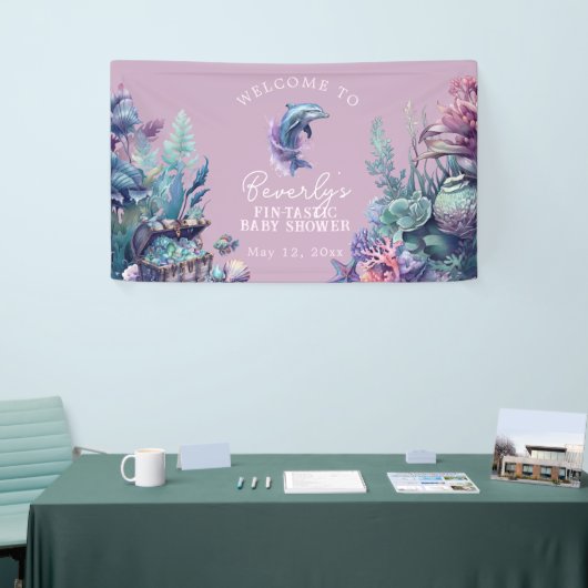 Fintastic een moderne rustieke Waterverf Baby show Spandoek (Beurs)