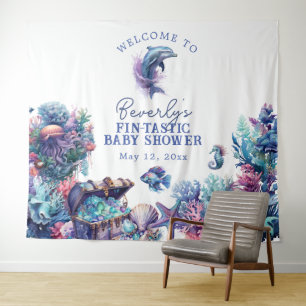 Fintastic een moderne rustieke Waterverf Baby show Wandkleed