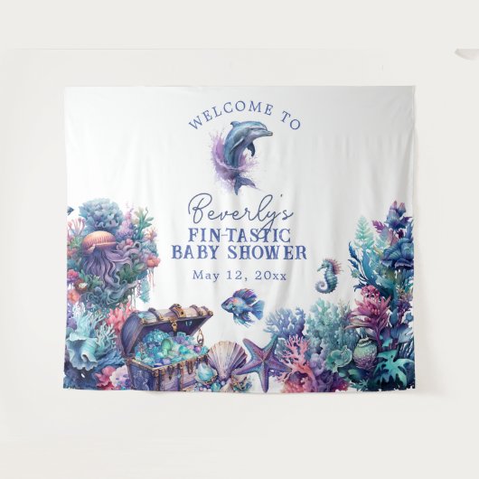 Fintastic een moderne rustieke Waterverf Baby show Wandkleed (Voorkant (horizontaal))