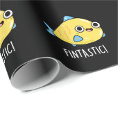 Fintastic Funny Fish Pun Dark BG Cadeaupapier (Rol Hoek)