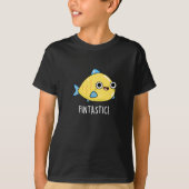Fintastic Funny Fish Pun Dark BG T-shirt (Voorkant)