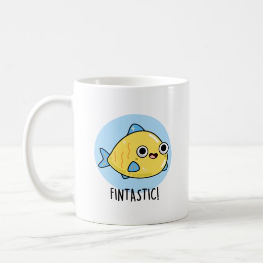Fintastic Funny Fish Pun Koffiemok (Links)