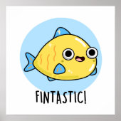 Fintastic Funny Fish Pun Poster (Voorkant)