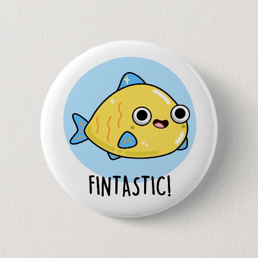 Fintastic Funny Fish Pun Ronde Button 5,7 Cm (Voorkant)
