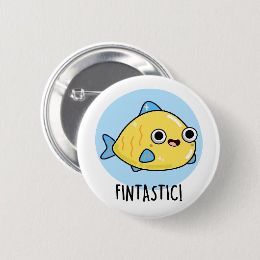 Fintastic Funny Fish Pun Ronde Button 5,7 Cm (Voorkant /achterkant)