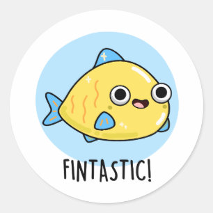 Fintastic Funny Fish Pun Ronde Sticker