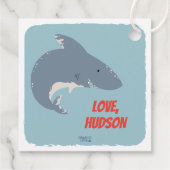Fintastic Happy Shark Birthday Bedankt Bedankjes Labels (Achterkant)